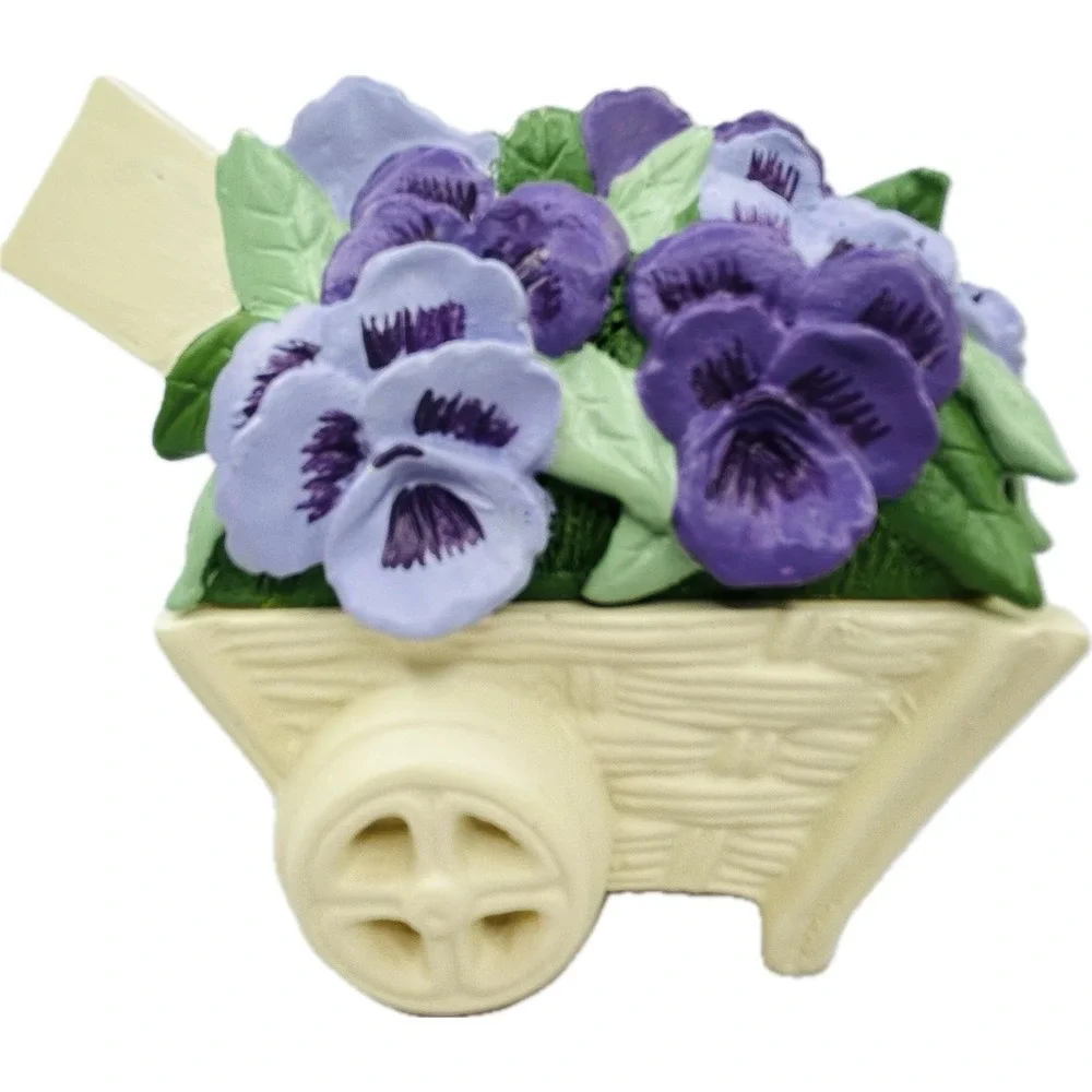 Hallmark‎ PANSY CART 2 pc Trinket Box with Tag